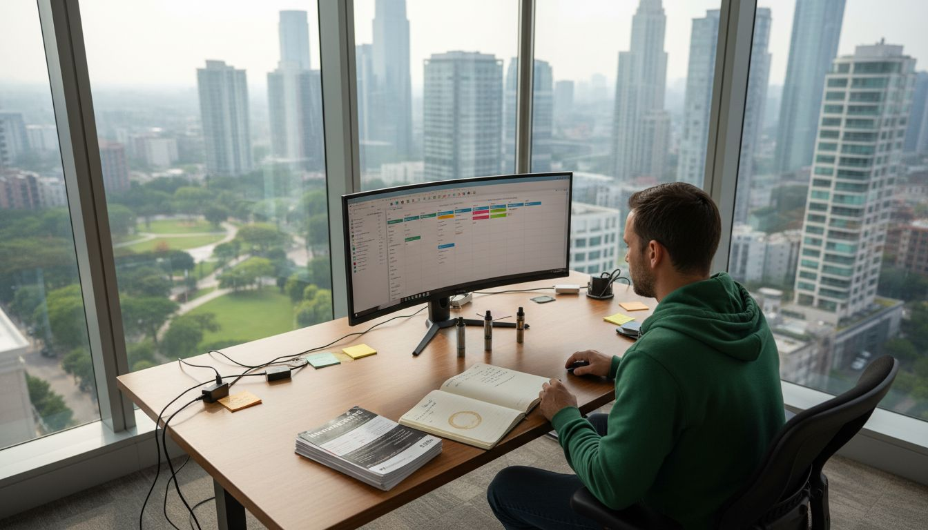 Cannabis marketer planning digital strategy in office