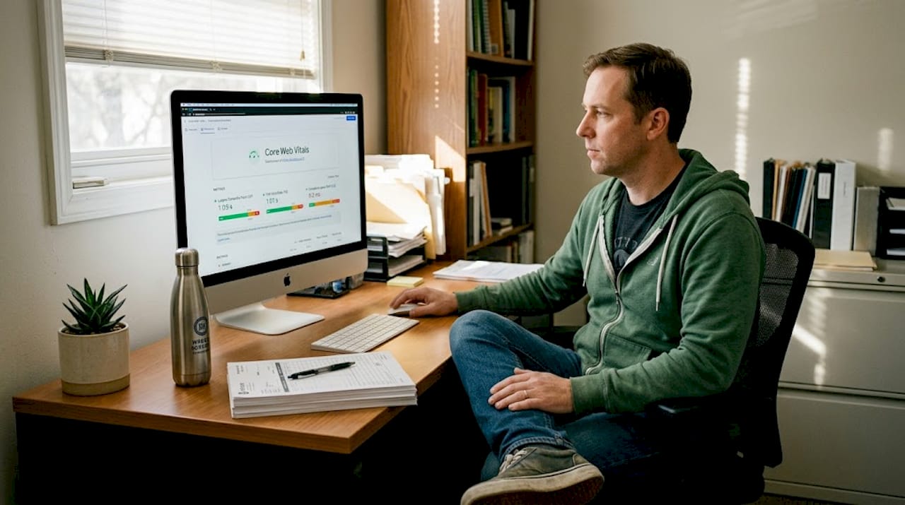 Dispensary owner checking web vitals dashboard