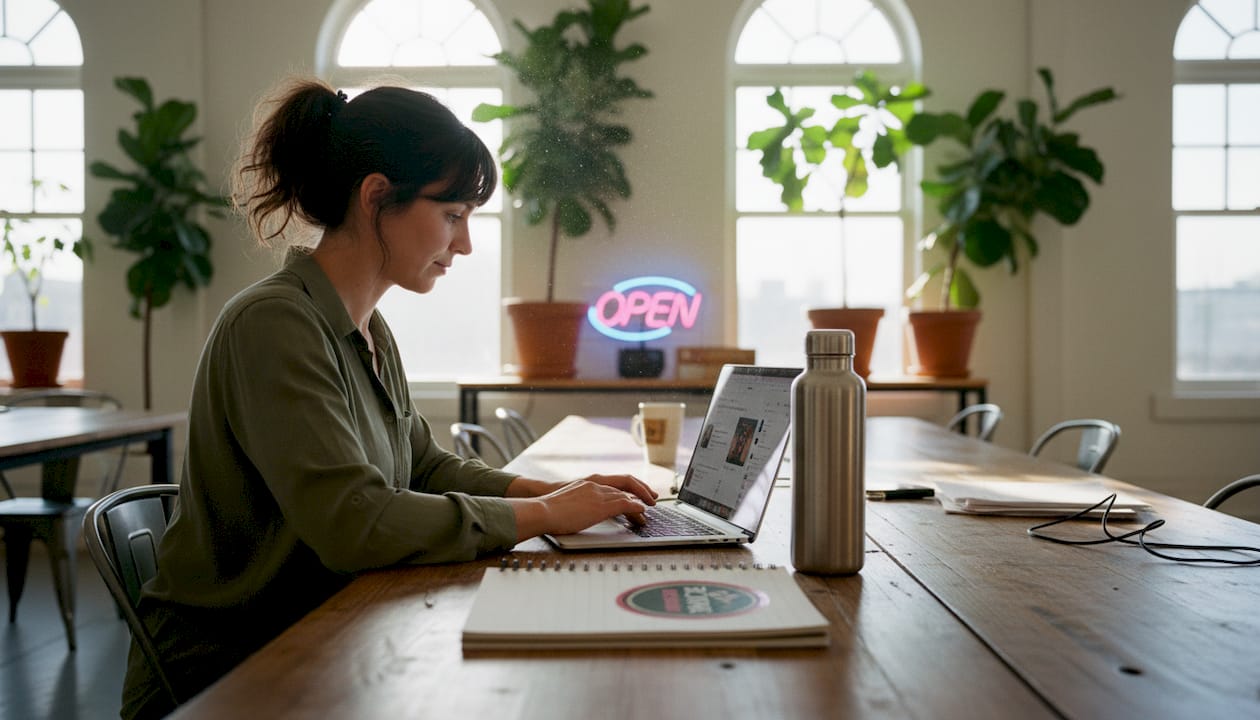 Cannabis business owner manages digital presence