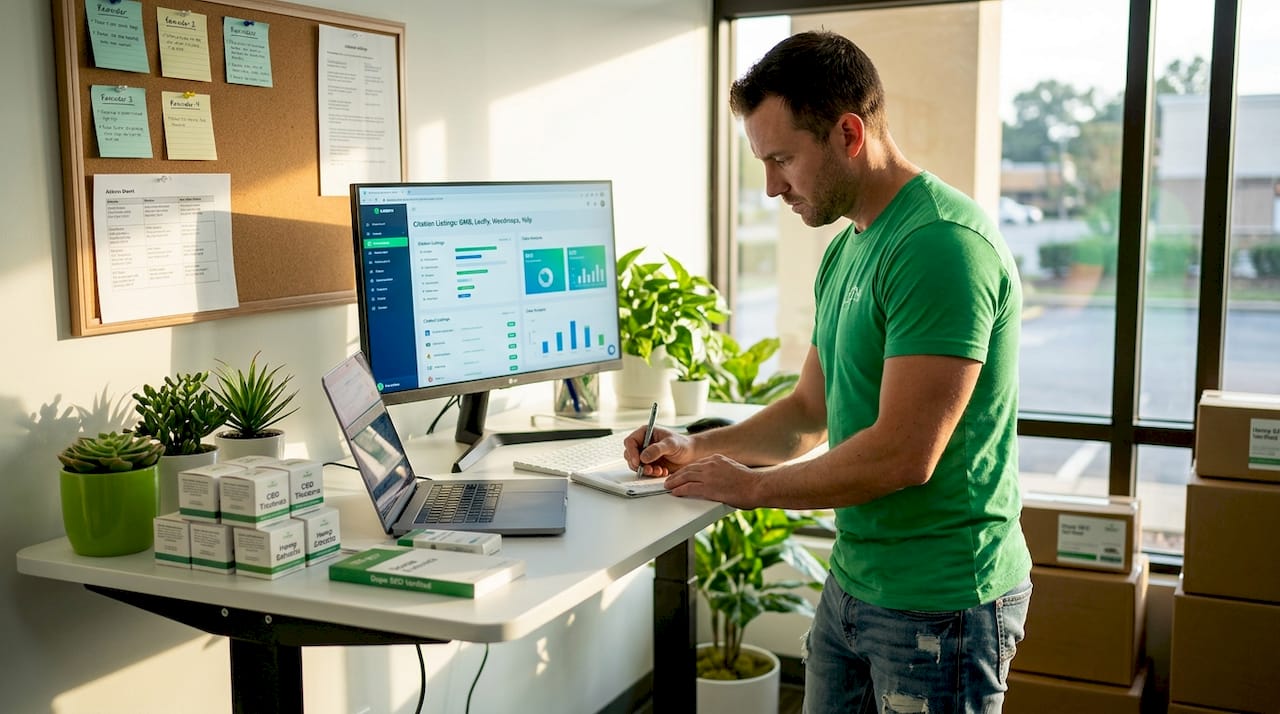 Hemp business owner reviews citation data