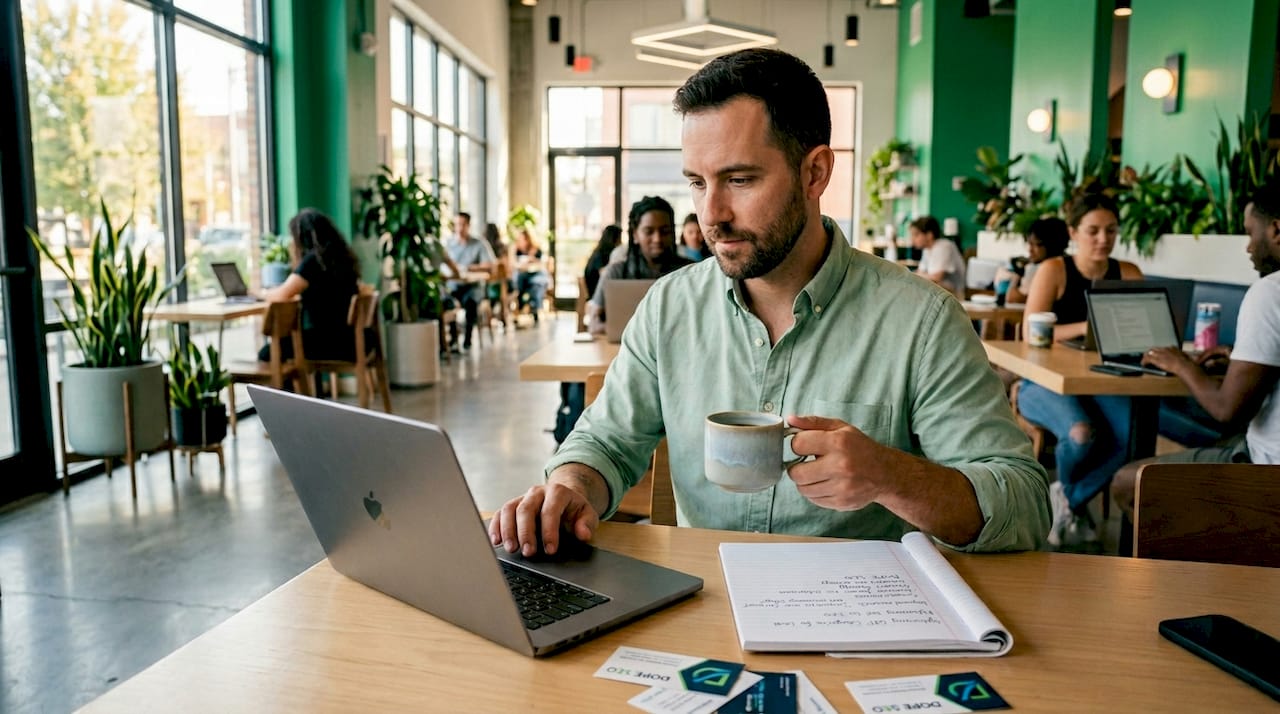 Marketing specialist reviewing local SEO business categories